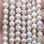 Жемчуг 2А речной бусины 8-9 мм, на нитке 38 см