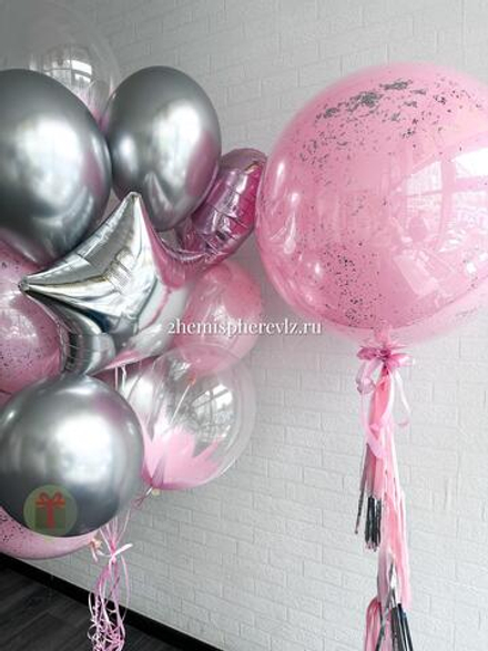 Набор Розовое облачко с большим шаром