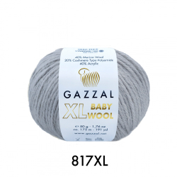 Пряжа Baby Wool XL 50 г, 100м, 40%акрил, 40%шерсть мериноса, 20%кашемир, 40%акрил (цена за 1 шт)