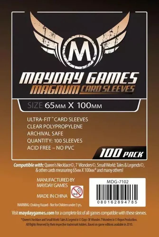 Clear Magnum UltraFit Copper Sleeves 65x100mm 100 Sleeves for 7 Wonders