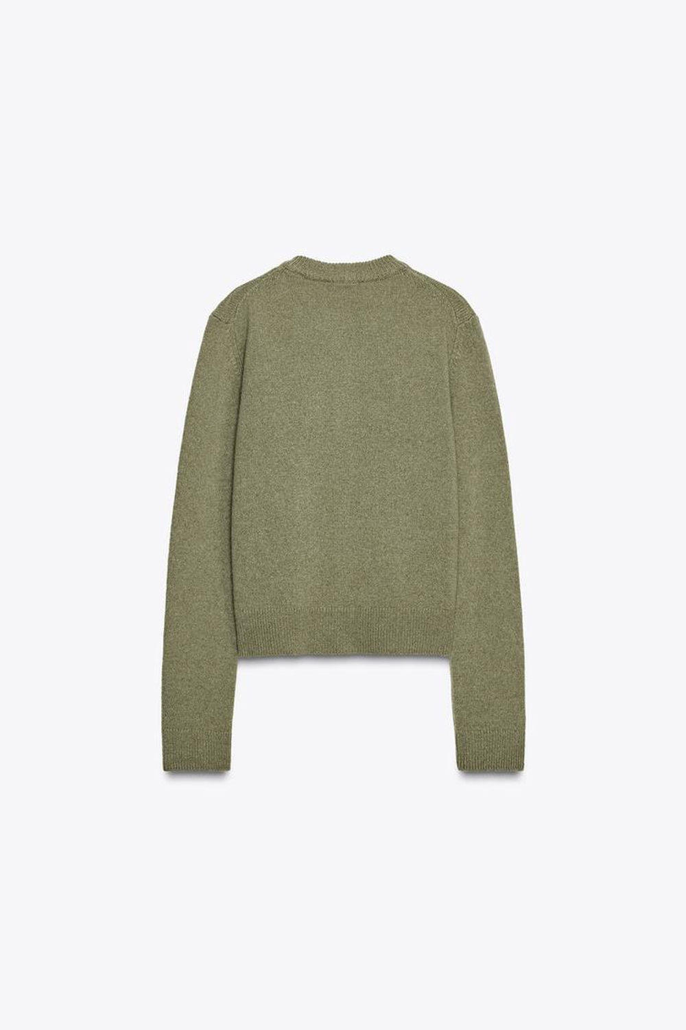 ZARA БАЗОВЫЙ КАРДИГАН ИЗ КАШЕМИРА И ШЕРСТИ, ЗЕЛЕНЫЙ