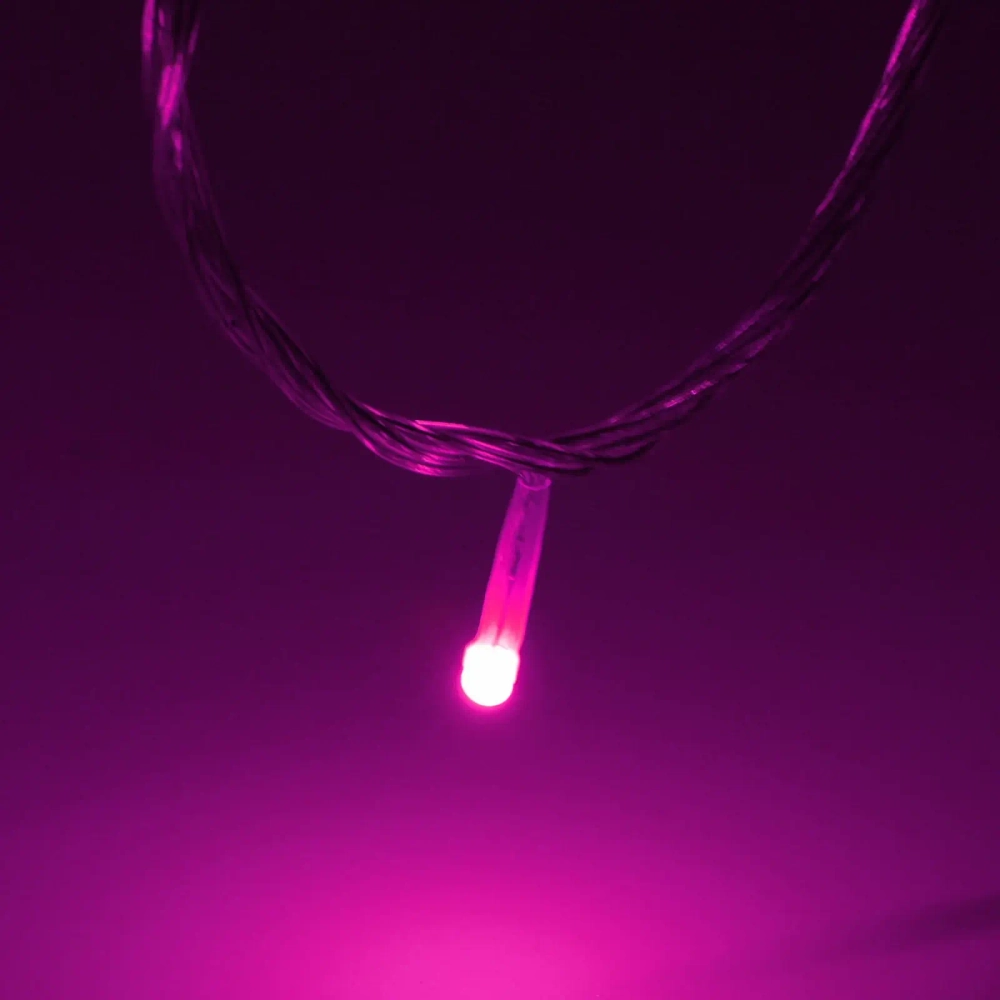Гирлянда для дома «Bright light» 9,5м 100 ламп LED прозрач.пров.,8 реж, IP-20, Фиолетовый (возможность соединения)