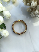 Браслет из бисера "Змейка" ручной работы с камнем Гранат (гроссуляр)