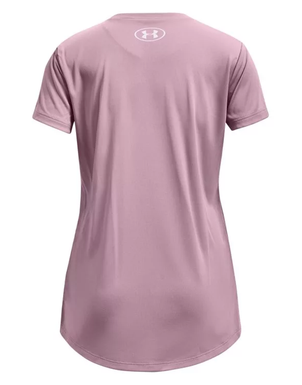 Футболка для девочки теннисная Under Armour Girls' UA Tech Big Logo Short Sleeve - mauve pink/white