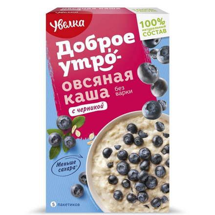 Каша Увелка овсяная с черникой 200 гр