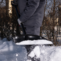 Лопата для уборки снега пластиковая, 385 х 410 х 1350 мм, алюминиевый черенок, Россия, Сибртех