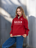 Толстовка женская с зип-воротником "Kazan" красный