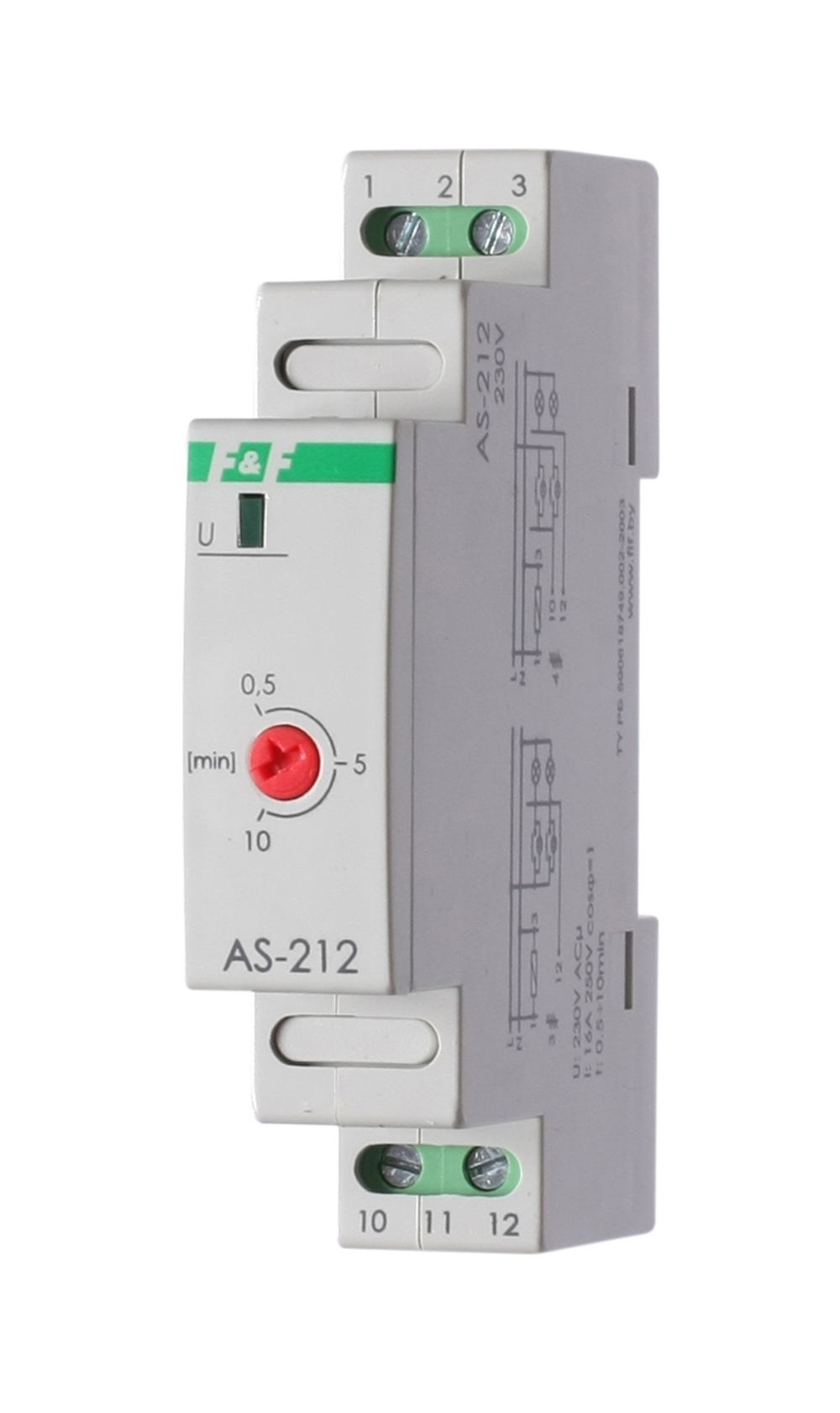 Автомат лестничный с таймером AS-212 30В 16А 1Z IP20