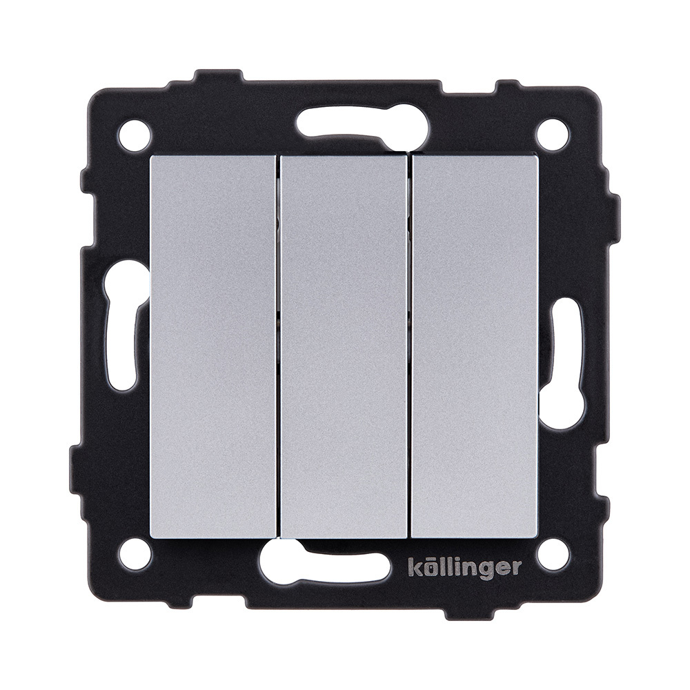 Выключатель 3-клавишный 10А/250В, серый Kollinger REA-S-012GY для Aspekt, Eleganz, Reflex