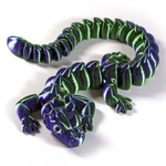 Дракон игрушка антистресс, 3D фигурка дракона с глазами, сине-зеленая