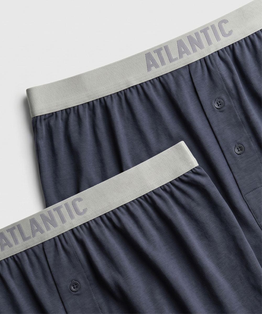 Мужские трусы боксеры Atlantic, набор из 2 шт., пима хлопок, графитовые, Basic 2BMB-005