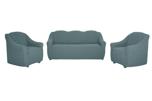 Комплект чехлов на диван и 2 кресла без оборки Жаккард, цвет Серый