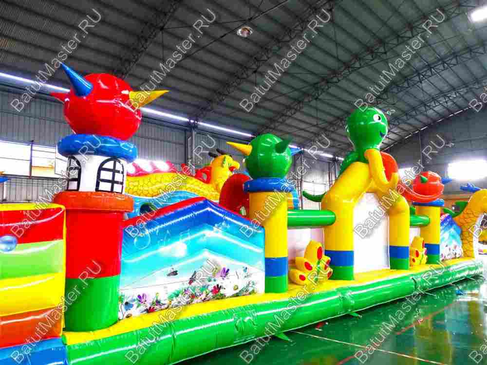 Коммерческий надувной батут "Осьминоги и драконы" 18*8*7 м