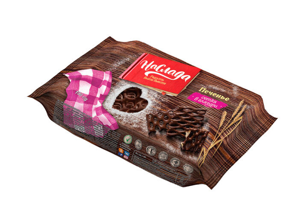 Печенье сдобное глазированное Наслада Сетка 190 г.