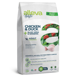 Корм Аллева Холистик Holistic Chicken & Duck + Aloe vera & Ginseng Medium для взрослых собак средних пород, с курицей и уткой, алое вера и женьшенем, 2 кг