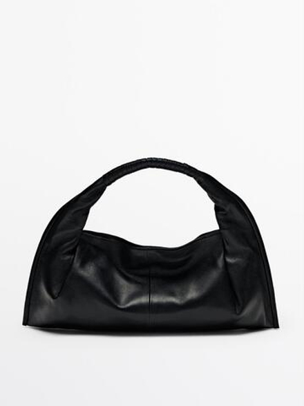 Massimo Dutti Сумка из кожи наппа, черный