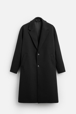 ZARA ПАЛЬТО ОВЕРСАЙЗ, ЧЕРНЫЙ