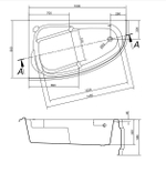 Ванна асимметричная JOANNA 140x90 правая ультра белый