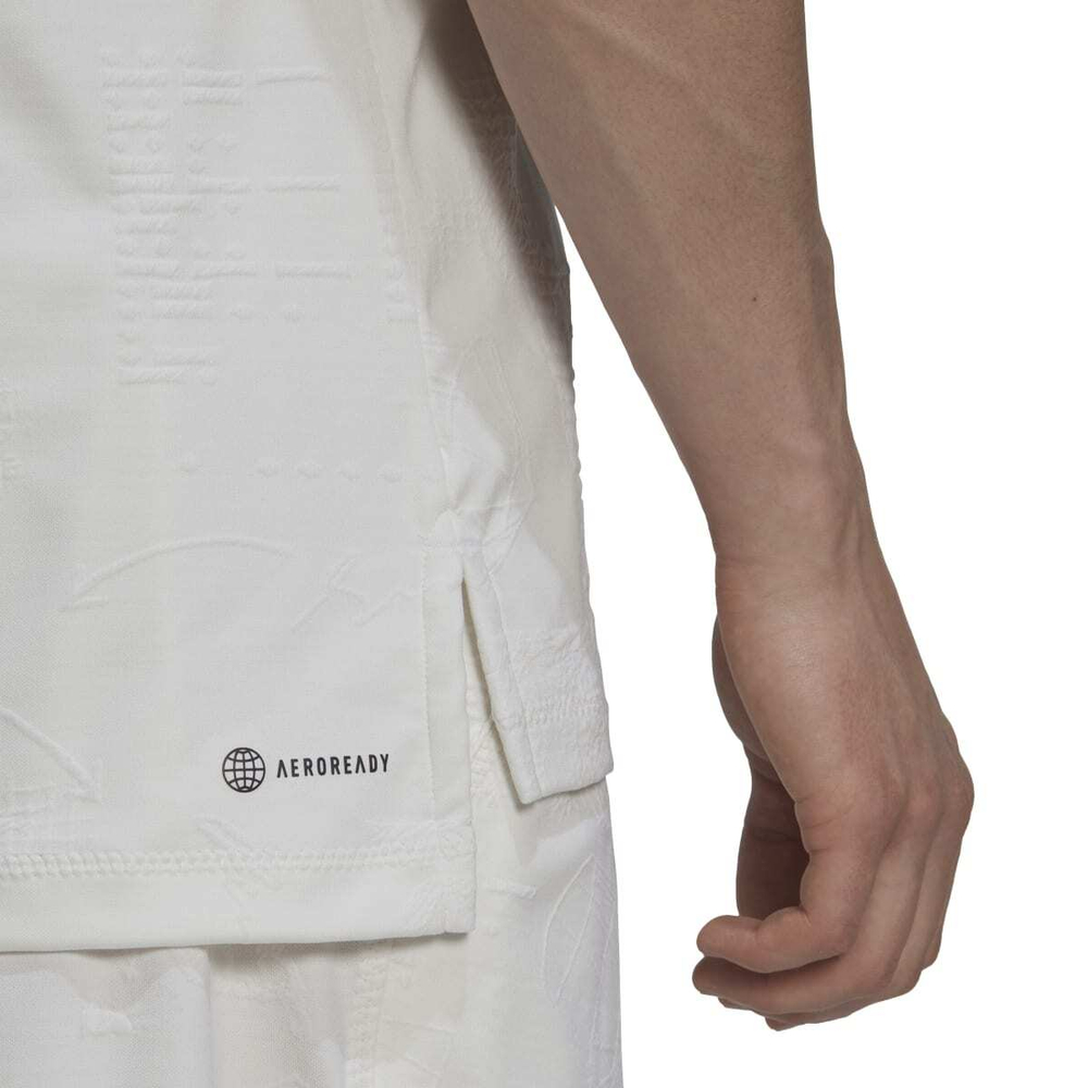 Мужское теннисное поло Adidas London Polo - white/impact yellow