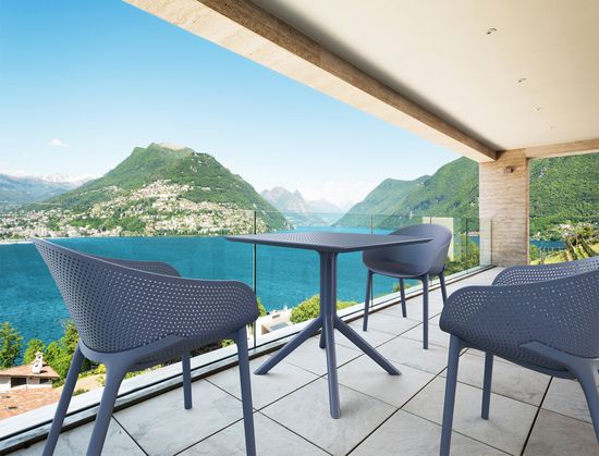 Стол пластиковый Sky Table 80 темно-серый Siesta Contract Турция