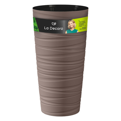 Кашпо для цветов пластиковое 15л d-30см «Модерн Максимум» Мокачино