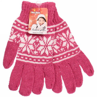 Перчатки женские теплые «Скандинавия» , цвет розовый, 19 см