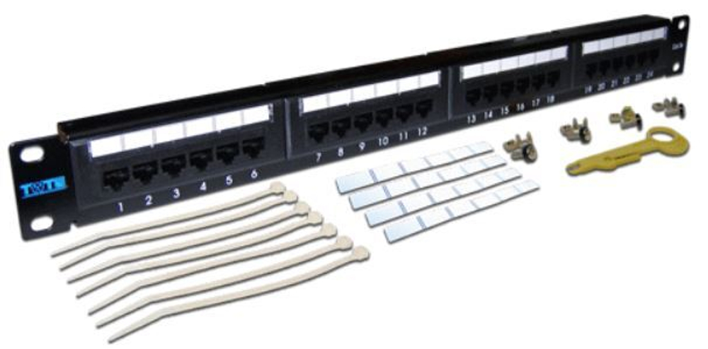 Патч-панель 19, 24xRJ45, UTP, Кат. 6 TWT TWT-PP24UTP/6