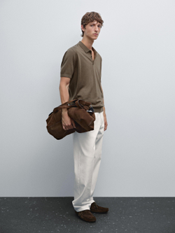 Massimo Dutti Поло с коротким рукавом, хаки