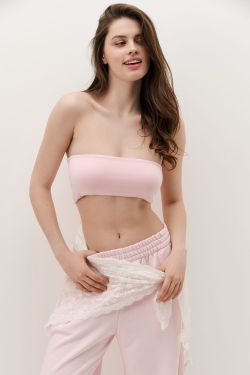 Топ-бандо из вискозы нежно-розового цвета