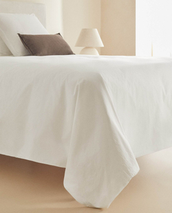 ZARA HOME (300 НИТЕЙ) ПОДОДЕЯЛЬНИК ИЗ ХЛОПКА ПЕРКАЛЬ, БЕЛЫЙ