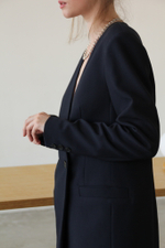 Жакет двубортный без воротника