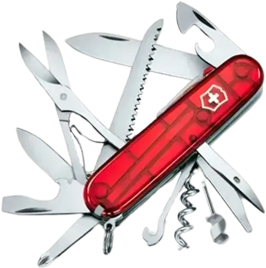 Нож Victorinox Мод. Huntsman Lite полупрозрачный красный (91 мм) - 21 функций