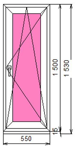 Пластиковое окно 1500 х 550 ТермА Эко