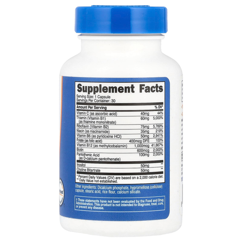 Nutricost, Комплекс витаминов группы B, 30 капсул