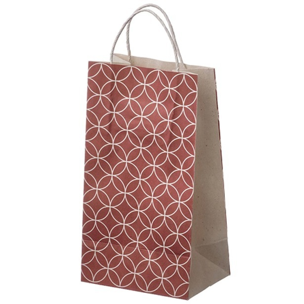 Пакет подарочный Fest, 1 шт, 17х34 см, красный/коричневый/с рисунком