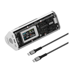 Внешний аккумулятор SHARGE Shargeek 170 (24000 мА·ч) Проводная зарядка: 2 USB-C, USB-A. Беспроводная зарядка: нет. Есть дисплей, поддержка PD 3.1, QC 4, AFC, SCP и FCP. Энергоёмкость — 86,4 Вт·ч. Максимальная выходная мощность — 140 Вт