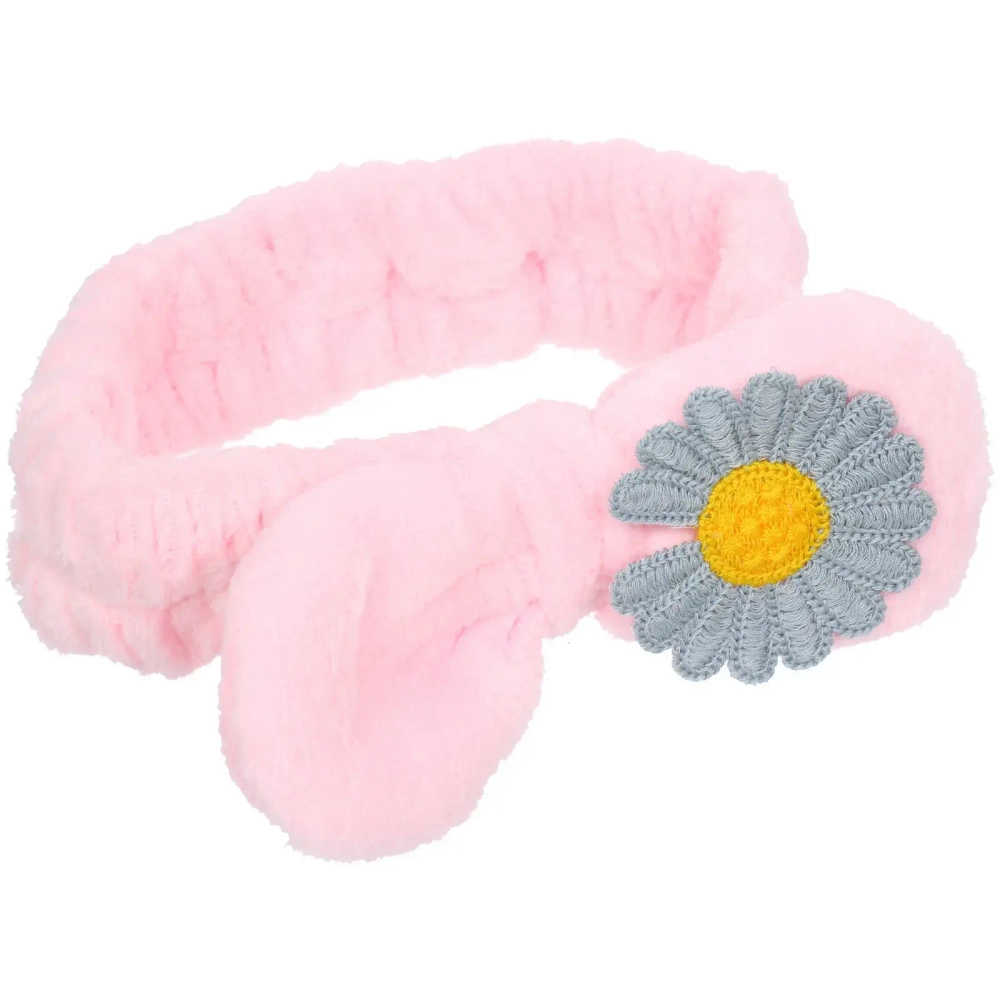 Повязка на голову косметическая «ДАЙМОНД РУШ», ромашка, цвет лавандовый, пудровый, небесный и серый, 20*5.5см (ZIP пакет)