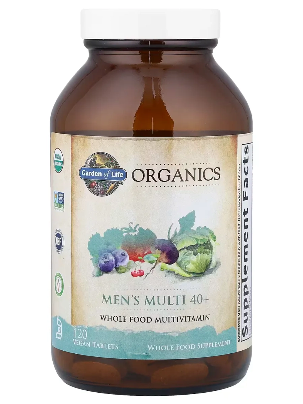 Organics мультивитамины для мужчин от 40 лет 120 веганских таблеток