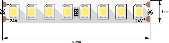 Светодиодная лента SWG 14,4W/m 160LED/m 2835SMD теплый белый 5M 003608