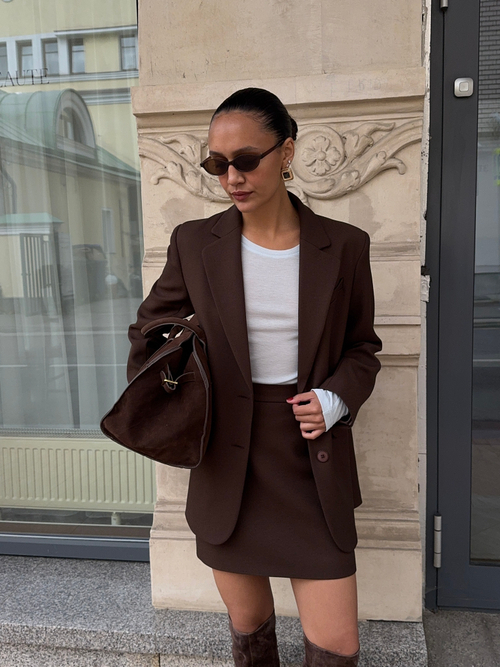 Жакет OVER из вискозы коричневый