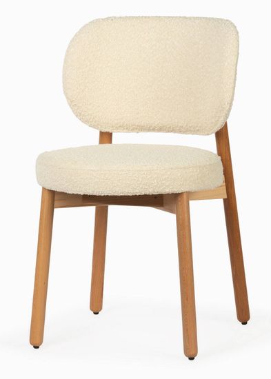 Обеденный стул Chloe 1 деревянный, обшивка букле 