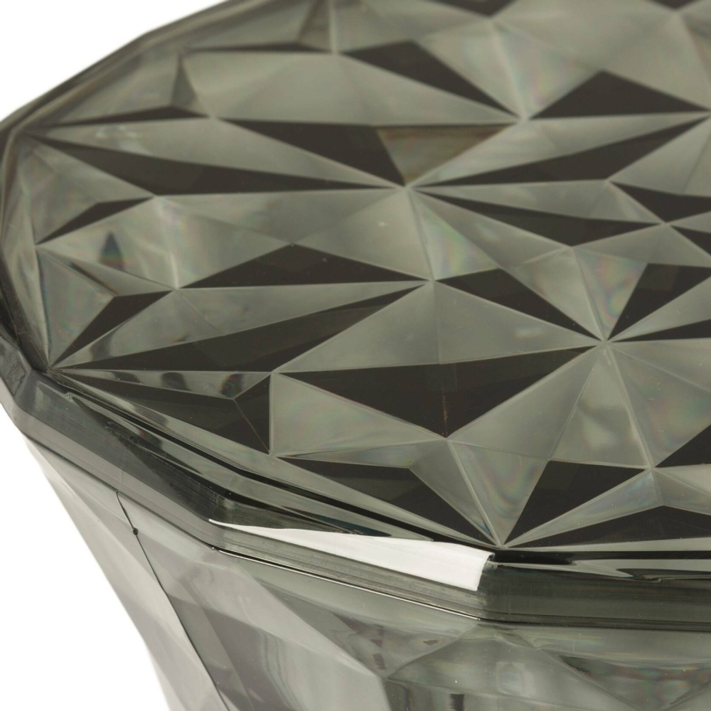 Кофейный столик Rock Crystal диаметр 31 пластик, дымчатый