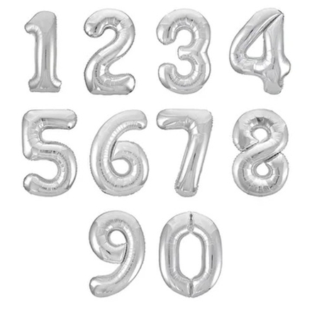 Шар "Цифра" серебряная