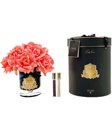 Большой букет персиковых роз в черной вазе, Cote Noire