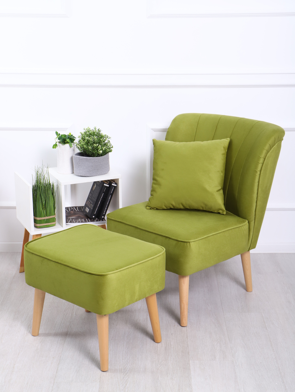 Кресло "Donatello" антивандальный велюр эпл/натурал