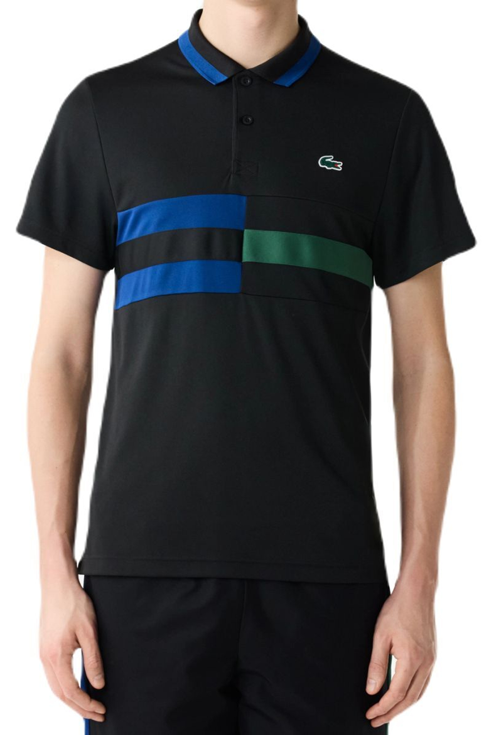 Теннисное поло Ultra-Dry Colour-Block Stripe Tennis Polo Shirt - Black