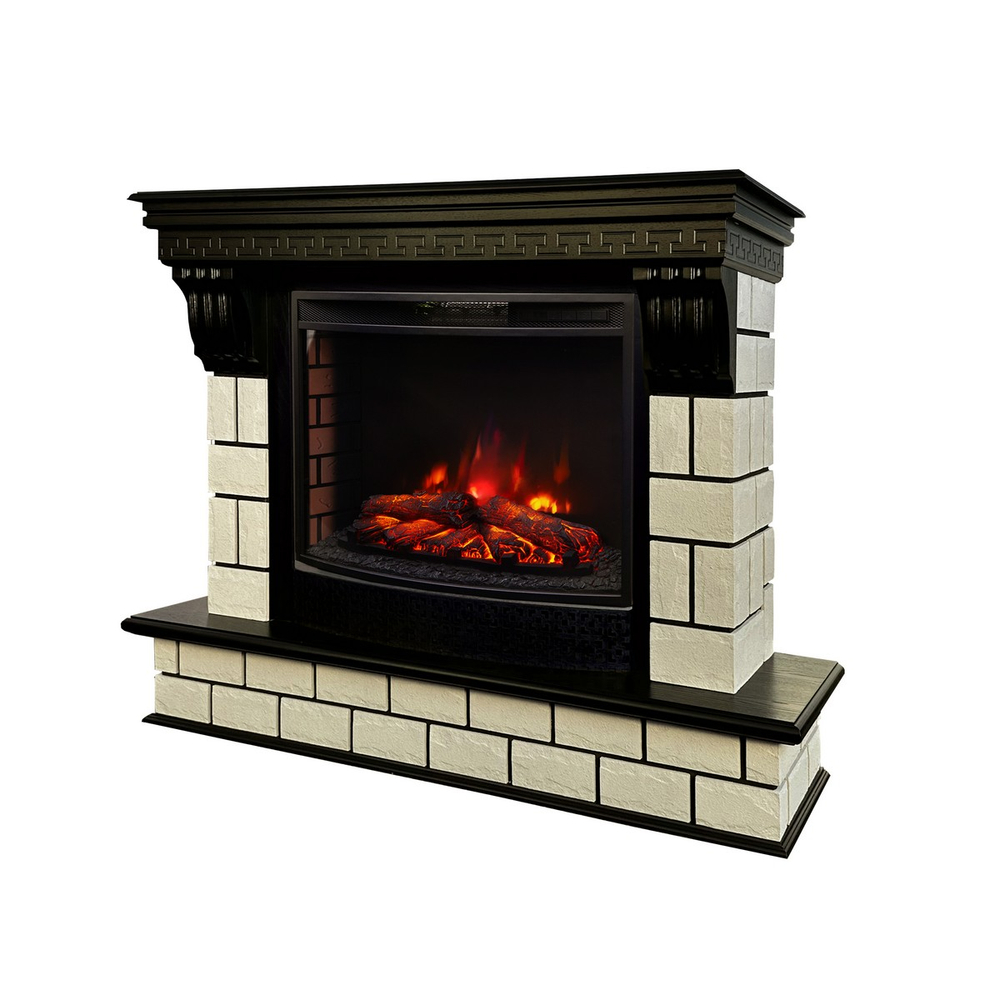 Электрокамин RealFlame Castle 25,5 AO античный дуб с очагом Evrika 25,5 LED