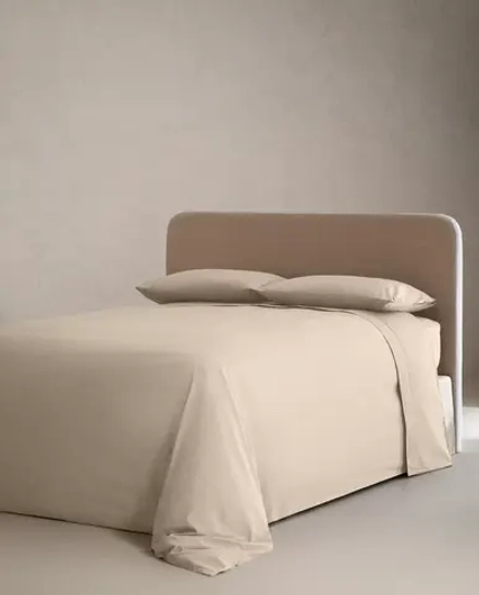 ZARA HOME (300 НИТЕЙ) ПОДОДЕЯЛЬНИК ИЗ ХЛОПКА ПЕРКАЛЬ, БЕЖЕВЫЙ