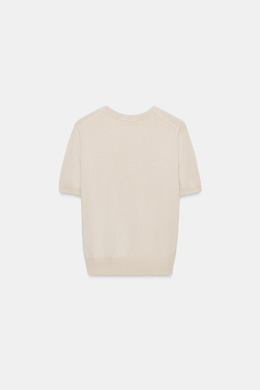 ZARA БАЗОВЫЙ ДЖЕРСИ С КОРОТКИМИ РУКАВАМИ, КАМЕННО-СЕРЫЙ