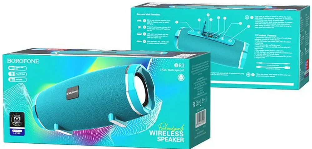Колонка Bluetooth Borofone BR3 Rich sports green